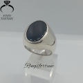 Natural Black Aqeeq Ring , Black Onyx Ring , Black Agate Stone Ring For Men. 