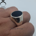 Natural Black Aqeeq Ring , Black Onyx Ring , Black Agate Stone Ring For Men. 