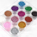 12 Pcs Set - Multicolor Loose Pigment Sparkling Dust Glitter Powder Eyeshadow - Mix 12 Color Shiny Shimmer Eye Shadow Palette Kit Dusty Makeup. 