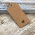 Brown Gift Tags with String Kraft Paper Card, 100pcs 9.5x4.5cm Luggage Tag Labels Craft Price Tags with Free 30 Meter Soft Twine Jute DIY. 