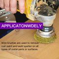 Wire Brush Wheel Cup Brush Set 7 Piece, Wire Brush for Drill 1/4 Inch Arbor Coarse Brass Coated Crimped Wire Wheel. 