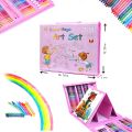 208 Pieces Double Sided Trifold Easel Art Set Portable Art Supplies Drawing Set Box With Oil Pastels Crayons Colored Pencils Markers Paint Brush Sketch Pad For Kids Gift. 