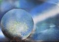 Spray paint planet art painted on high quality glossy paper. 