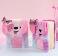 FREE SHIPPING New Style Puppy Dog Fluffy Soft Plush Diary Note Book. 