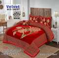 Original Velvet Jacquard Bed Sheet 4 Pieces. 