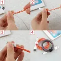 Spiral 1.4M USB Data Cable Protector Universal Headphone Line Dust Proof Cable Winder Earphones Wire Protection Cover. 