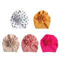 Big Flower Baby Turban Soft Solid Color Kids Newborn Bonnet Cap Beanie Headwraps. 