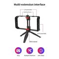 Mt-33 Tripod Vllogging hand handle Kit with adjustable mobile phone holder and stand for flash light, ring light, microphone and camera, DSLR support all smart phones. 