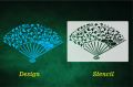 Japanese Hand fan reusable stencil for wall decoration, Furniture , Canvas DIY Home decoration by imart Stencils. 