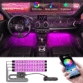 Geepact Car Ambient Light Car LED Strip Light RGB Interior Car Lights APP Control Car Accessories Sound Active Function Car Foot Under Dash Lighting Kit Atmosphere Light Auto Ambient Lamp Remote 12V Car Light. 