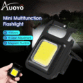 Auoyo Mini Keychain LED light 3 Mode Work Light Portable Pocket light Keychains USB Rechargeable Small Light Corkscrew Waterproof Camping Lantern Magnet Design Fishing Lamp. 