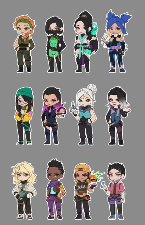 Valorant Chibi Agents sticker Chibi Valorant Stickers Cute Valorant ...