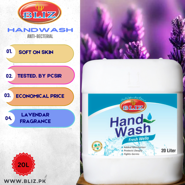 20L Bliz Handwash Liquid - Lavendar Flavor | Premium Anti-Bacterial Formula |  Long-Lasting Hygiene