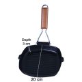 Square Grill Pan Non Stick Small 20cm. 