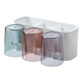 Toothbrush holder set without punching wall-mounted toothpaste squeezer toothbrushing mouthwash cup bathroom storage box storage rack. 