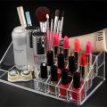 16 Grids Acrylic Makeup Organizer Stand and Brush Holder  Lipstick Organizer. 