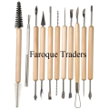 Wood Clay Sculpting Kit, Sculpt Smoothing Wax Carving Pottery Ceramic Tools, Polymer Shapers Modeling Carved Tool (11 Pieces). 