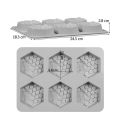 Honey Bee Hexagon Shape Silicone Soap & Mousse Mold 6 Cavity. 