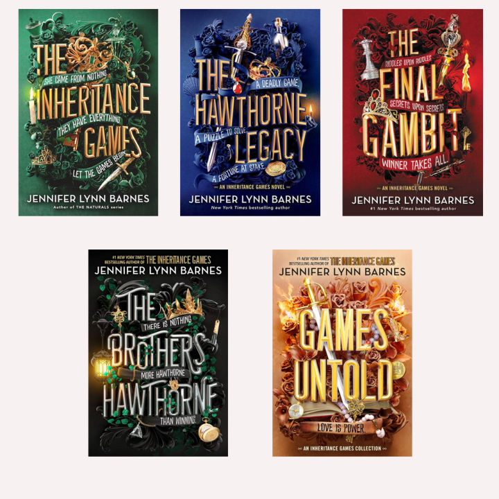 Set of 5 books:  The Inheritance Games Series ( The Inheritance Games + The Hawthorne Legacy + The Final Gambit + The Brothers Hawthorne + Game Untold ) Set of 5 Books by Jennifer Lynn Barnes English Novel - KS