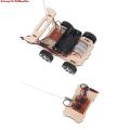 Kid Wooden DIY Assembly Electric Toy Wireless Remote Control Car Assembly Educational Science Experiment Kit. 