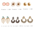 6 pairs New Fashion Stud and Drop Earrings set Mixed Pearl and Bohemian Vintage style Jewellery accessories for Women. 