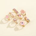 Sindlan 8Pc/Set Vintage Butterfly Flower Punk Rings y2k Ring Set For Men Women Gold Plated Crystal Ring Set Jewelry. 