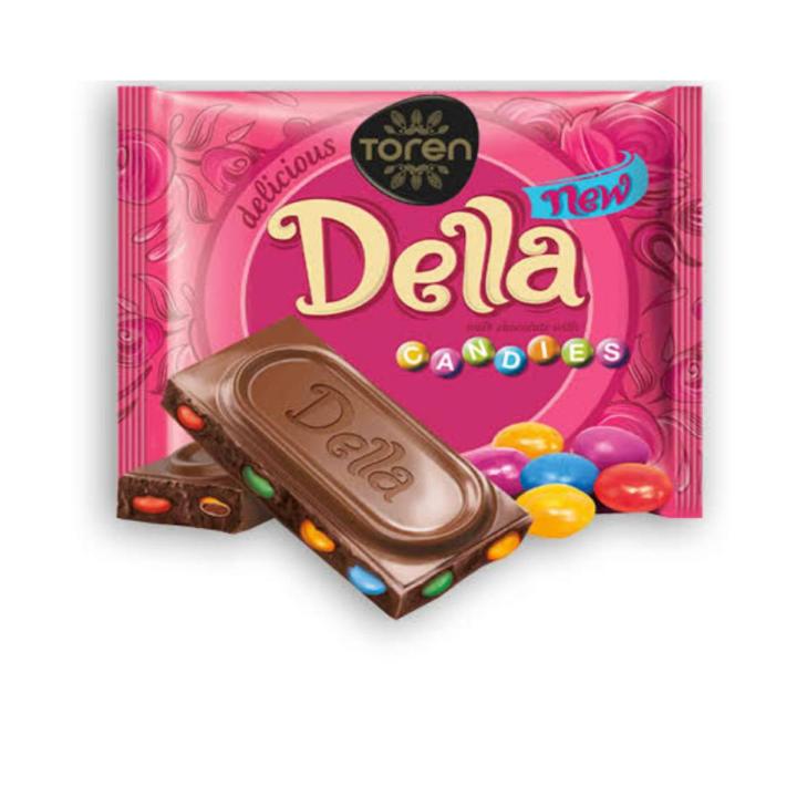 TOREN Della Milk Compound Chocolate With Cocoa candies / Imported / Pack of 3 / 3 x 52g / Made in Turkey