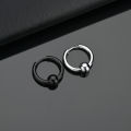 Superman Ruoias 1 Pair Stainless Steel Hoop Earrings for Men Women Small Circle Metal Ball Anti-allergic Ear Buckle Rock Hip Hop Jewelry. 