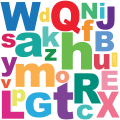 A-Z BRIGHT ALPHABET ABC'S FABRIC WALL STICKERS. 