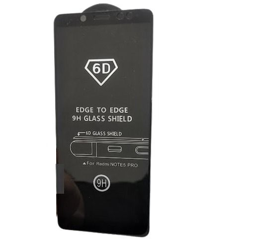 NEW 6D Gorilla Glass for Note 5 Pro Screen Protector Full Edge For Redmi Note 5 Pro - Black