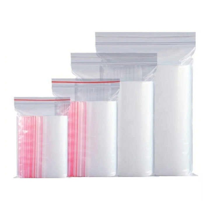 50 Pcs Resealable Airtight Zip Lock Clear Plastic Bags Multiple Sizes