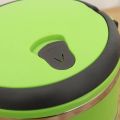 Stainless Steel Thermal Lunch Box 2 Layers Food Storage Container Portable Bento Box (Green). 
