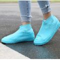1 Pair Anti-Slip Waterproof Reusable Sock Covers Silicone Snow Shoe Portable Rain Boot. 