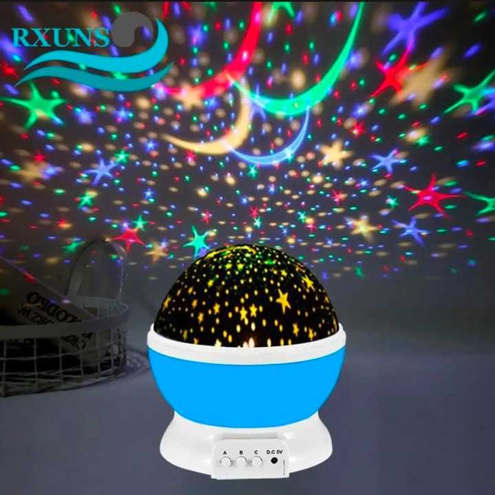 STAR MASTER LAMP NIGHT LIGHT LAMP LED Projector, Galaxy Moon Romantic Decoration Sky Star Rotating Lamp for Kid's Room and with USB Wire (Multicolour) Pack of 1
