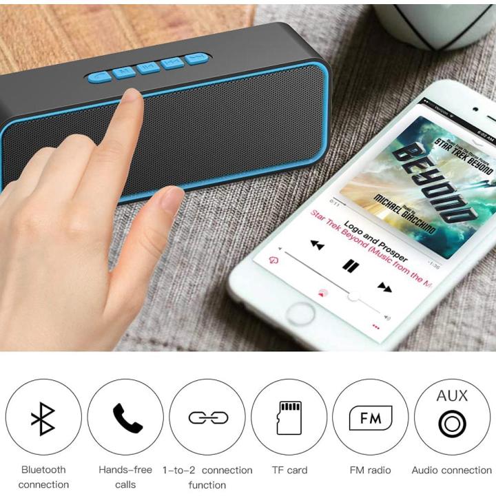 Sonkir Portable Bluetooth Speaker, Bluetooth 5.0 Wireless Speaker with 3D Stereo Hi-Fi Bass, Built-in 1500 mAh Battery, 12H Playtime (Blue)