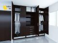 Golden Oak Bedroom Wardrobe Dark Brown. 