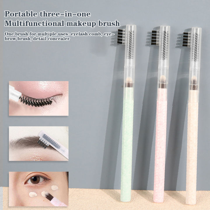 Eyebrow Brush Eyelash Comb Makeup Brushes Concealer Brush Angled Brush Spoolie Brush 3 In 1 Lash Eyebrow Brush Set Makeup Tool Luyo