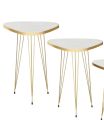 1 Pcs / Set of 3 Round Coffee Table HIGH Gloss Nesting End Tables - Round Wood Stacking Coffee Side Accent Tables with Metal Legs for Living Room, Home Office, Nightstands for Bedroom, Sturdy Easy Assembly - 3 Piece Nesting Table set for  living Room. 
