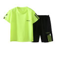 2 Pcs Children Boys Suits Short-sleeved T-shirt + Shorts Quick Dry Sports Clothes Set color:2103 short-sleeved suit red baby age:3-4year size:110 yards. 