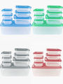 IKEA Style Thumb Lock Food Containers, 7-Piece Set, Stackable Plastic Storage Boxes, 4000ml Capacity, Multi-Sized (190ml, 350ml, 600ml, 2100ml). 