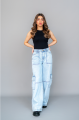 Genie Ciara Acid Wash Denim Cargo Jeans/Pants for women & girls. 
