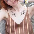 【Good-Love Store】Black Swallow Tattoo Stickers for Men Women Arm Chest Waterproof Fake Tattos Animal Decals  Tatuajes. 