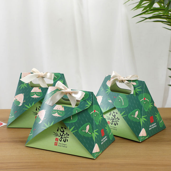 New spot Dragon Boat Festival Zongzi Packaging Box High-end Personality Creative Gift Box Portable Gift Box Wholesale N591