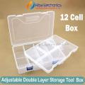 F-240 12 Cell Adjustable Double Layer Storage Box Tool Box for jewelry and Electronic Components Tool Box. 