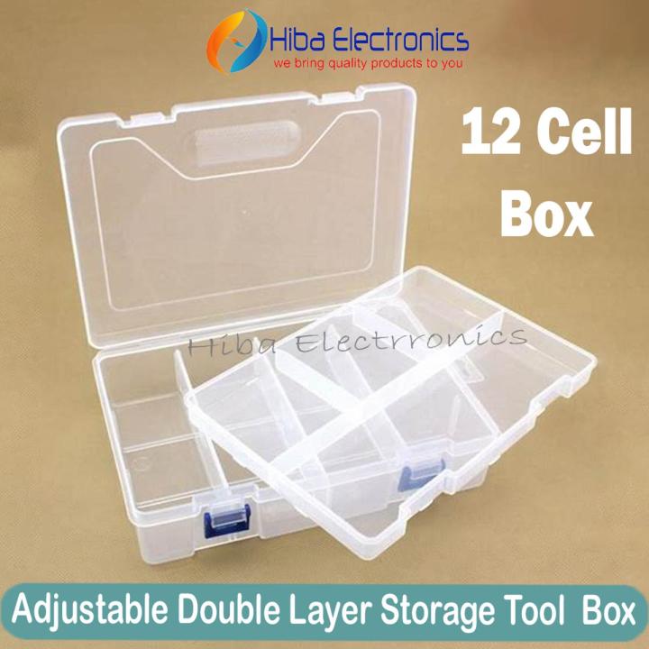 F-240 12 Cell Adjustable Double Layer Storage Box Tool Box for jewelry and Electronic Components Tool Box