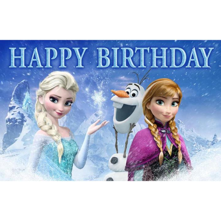 FROZEN THEME BIRTHDAY PARTY BANNER ( 36 INCHES X 24 INCHES )