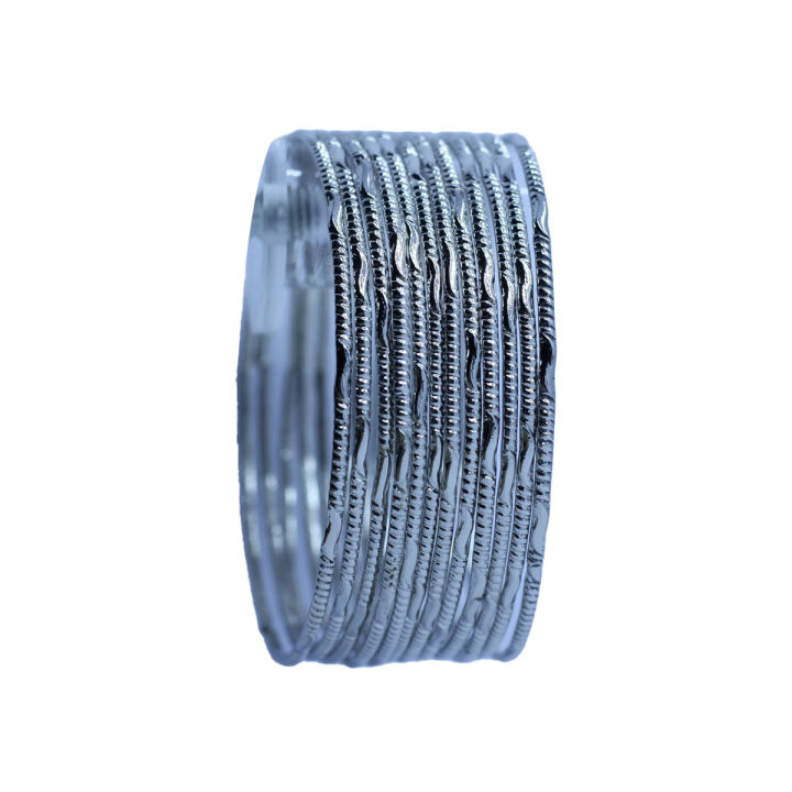 Silver metal bangles for girls Silver metal bangles for women, pack of 12 silver metal bangles for ladies available sizes are 2, 2.25, 2.50