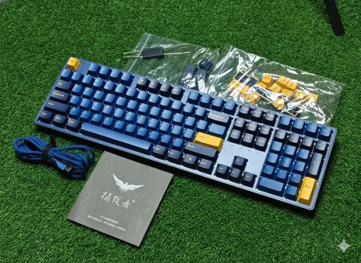 Nautilus KT108 RGB Hot-Swappable Mechanical Keyboard is wired and has 108 key layout. It comes in RGB backlight, detachable type-c USB port