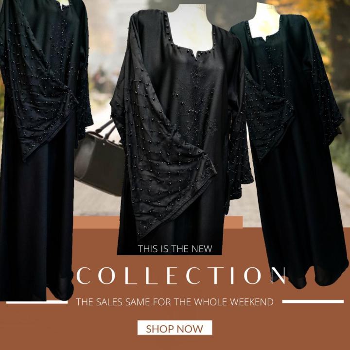 PREMIUM QUALITY ABAYA KOREAN NIDA STUFF MUSLIM WEAR(54 length )