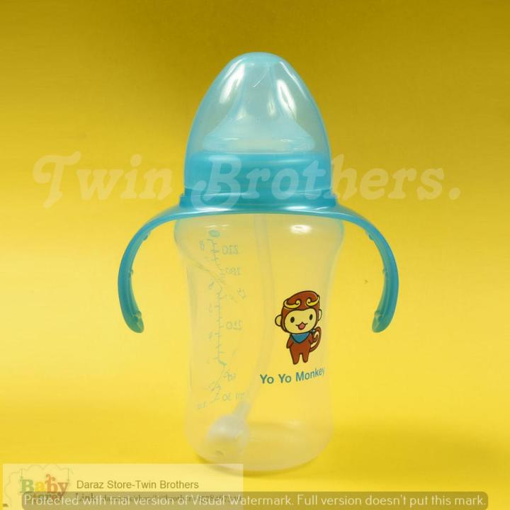 Baby Beaker Water Sipper Feeder with Handles and Smart Lock Button Travel Mug Washable Training Cup Learn Drinking Sippy Cup Straw Cup Trainer Feeder